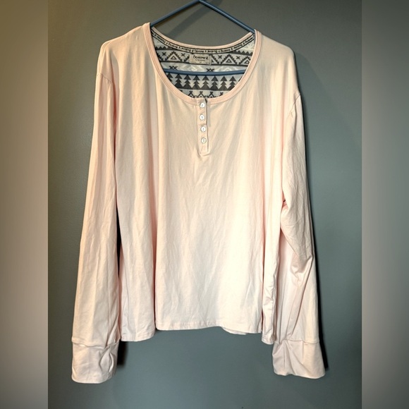 Bearpaw Long Sleeve Cozy Pajama 2 Piece Set Womens Sz 2x Pink/Grey SOFT & WARM - Picture 2 of 7